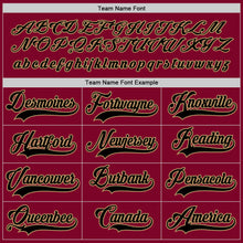 Load image into Gallery viewer, Custom Maroon Black-Old Gold Hockey Jersey