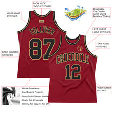 Load image into Gallery viewer, Custom Maroon Black-Old Gold Authentic Throwback Basketball Jersey