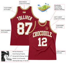 Load image into Gallery viewer, Custom Maroon White-Old Gold Authentic Throwback Basketball Jersey