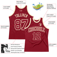Load image into Gallery viewer, Custom Maroon Maroon-Cream Authentic Throwback Basketball Jersey