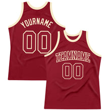Load image into Gallery viewer, Custom Maroon Maroon-Cream Authentic Throwback Basketball Jersey