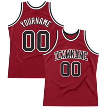 Load image into Gallery viewer, Custom Maroon Black-White Authentic Throwback Basketball Jersey