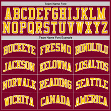 Load image into Gallery viewer, Custom Maroon Gold-White Authentic Throwback Basketball Jersey
