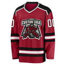 Load image into Gallery viewer, Custom Maroon White-Black Hockey Jersey