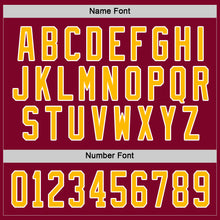 Load image into Gallery viewer, Custom Maroon Gold-White Hockey Jersey