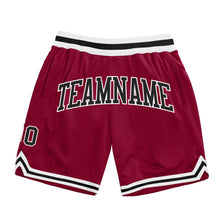 Load image into Gallery viewer, Custom Maroon Black-White Authentic Throwback Basketball Shorts