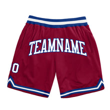 Load image into Gallery viewer, Custom Maroon White-Royal Authentic Throwback Basketball Shorts