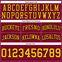 Load image into Gallery viewer, Custom Maroon Gold-Black Authentic Throwback Basketball Shorts