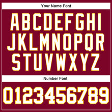 Load image into Gallery viewer, Custom Maroon White-Gold Authentic Throwback Basketball Jersey