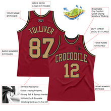 Load image into Gallery viewer, Custom Maroon Old Gold-Black Authentic Throwback Basketball Jersey