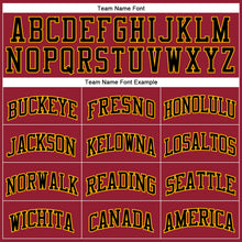 Load image into Gallery viewer, Custom Maroon White Pinstripe Black-Gold Authentic Basketball Jersey