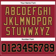 Load image into Gallery viewer, Custom Maroon White Pinstripe Black-Old Gold Authentic Basketball Jersey