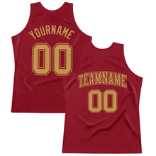 Load image into Gallery viewer, Custom Maroon Old Gold Authentic Throwback Basketball Jersey