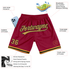 Load image into Gallery viewer, Custom Maroon Old Gold-Black Authentic Throwback Basketball Shorts