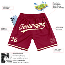 Load image into Gallery viewer, Custom Maroon Cream Authentic Throwback Basketball Shorts