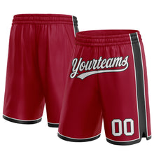 Load image into Gallery viewer, Custom Maroon White-Black Authentic Basketball Shorts