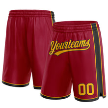 Load image into Gallery viewer, Custom Maroon Gold-Black Authentic Basketball Shorts