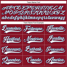 Load image into Gallery viewer, Custom Maroon White-Navy Hockey Lace Neck Jersey