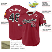 Load image into Gallery viewer, Custom Maroon Black-White Authentic Throwback Baseball Jersey