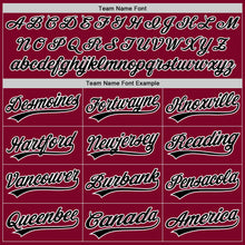 Load image into Gallery viewer, Custom Maroon Black-White Authentic Throwback Baseball Jersey