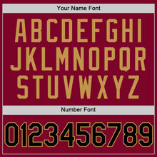 Load image into Gallery viewer, Custom Maroon Black-Old Gold Authentic Throwback Baseball Jersey