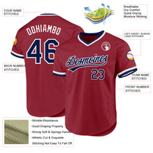 Load image into Gallery viewer, Custom Maroon Navy-White Authentic Throwback Baseball Jersey