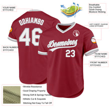 Load image into Gallery viewer, Custom Maroon White-Gray Authentic Throwback Baseball Jersey
