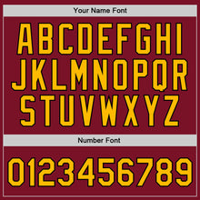 Load image into Gallery viewer, Custom Maroon Gold-Black Authentic Throwback Basketball Jersey