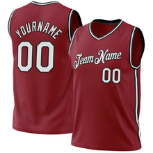 Load image into Gallery viewer, Custom Maroon White-Black Authentic Throwback Basketball Jersey
