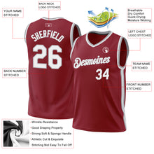 Load image into Gallery viewer, Custom Maroon White-Gray Authentic Throwback Basketball Jersey