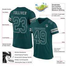 Load image into Gallery viewer, Custom Midnight Green Midnight Green-Gray Mesh Authentic Football Jersey
