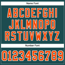 Load image into Gallery viewer, Custom Midnight Green Orange-White Mesh Authentic Football Jersey