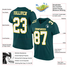 Load image into Gallery viewer, Custom Midnight Green White-Gold Mesh Authentic Football Jersey