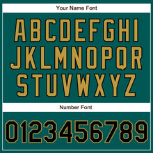 Load image into Gallery viewer, Custom Midnight Green Black-Old Gold Authentic Baseball Jersey