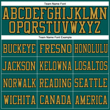 Load image into Gallery viewer, Custom Midnight Green Old Gold-Black Mesh Authentic Football Jersey