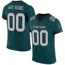 Load image into Gallery viewer, Custom Midnight Green Gray-Black Mesh Authentic Football Jersey