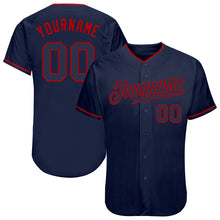 Load image into Gallery viewer, Custom Navy Navy-Red Authentic Baseball Jersey