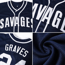 Load image into Gallery viewer, Custom Navy Navy-Orange Authentic Baseball Jersey