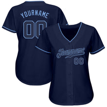 Load image into Gallery viewer, Custom Navy Navy-Light Blue Authentic Baseball Jersey