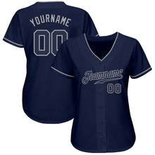 Load image into Gallery viewer, Custom Navy Navy-Gray Authentic Baseball Jersey