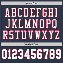 Load image into Gallery viewer, Custom Navy White-Gray Mesh Authentic Throwback Football Jersey