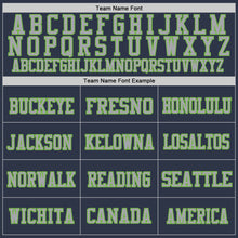 Load image into Gallery viewer, Custom Navy Gray-Neon Green Mesh Authentic Throwback Football Jersey