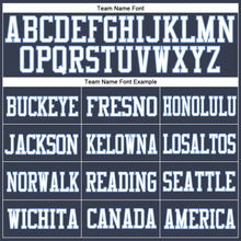 Load image into Gallery viewer, Custom Navy White-Light Blue Mesh Authentic Football Jersey