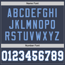 Load image into Gallery viewer, Custom Navy White-Light Blue Mesh Authentic Football Jersey