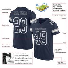 Load image into Gallery viewer, Custom Navy Navy-White Mesh Authentic Football Jersey