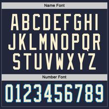 Load image into Gallery viewer, Custom Navy Cream-Blue Hockey Jersey