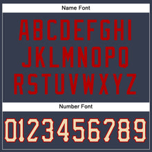 Load image into Gallery viewer, Custom Navy Cream-Red Mesh Authentic Football Jersey