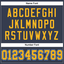 Load image into Gallery viewer, Custom Navy Gold-Light Blue Mesh Authentic Football Jersey