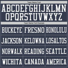 Load image into Gallery viewer, Custom Navy White Mesh Authentic Football Jersey