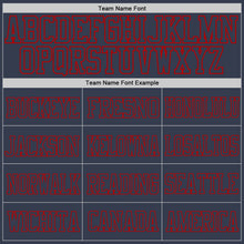 Load image into Gallery viewer, Custom Navy Navy-Red Mesh Authentic Football Jersey